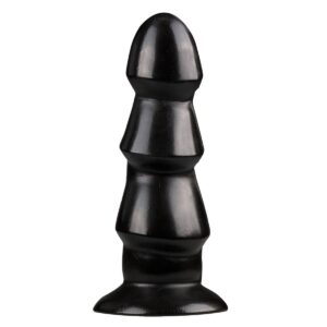All Black - Zwarte Anaal Dildo Met Ribbels
