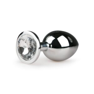 Metalen Buttplug met Zilveren Diamant - M
