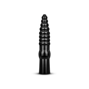 All Black - Geribbelde Dildo - 34 cm