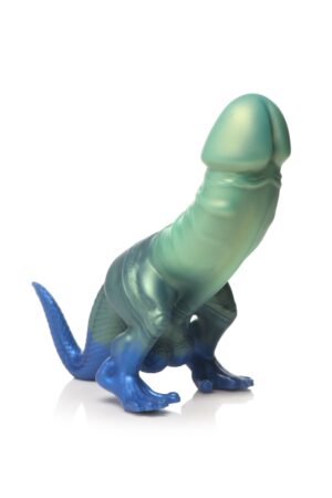 XR Brands - Jurassic Cock Dinosaurus Dildo - Groen & Blauw