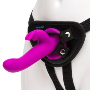 Happy Rabbit – Vibrerende Strap-On Set – Magenta