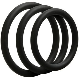 Doc Johnson - OptiMALE 3 C-Ring Set Dun - Zwart