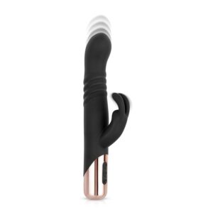 Rosy Gold - Rabbit Vibrator Met Stootfunctie - Zwart