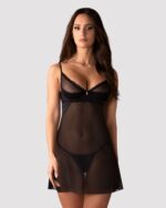 Obsessive - Stelisa Babydoll & String - Zwart